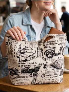Newspaper Print Canvas Tote Bag